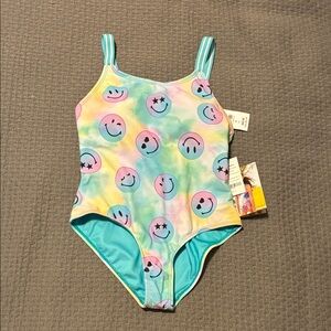 NWT! Limeapple Pastel Tie-Dye Smiley One Piece Swimsuit